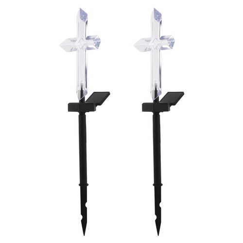 2pz luci croce giardino - croce,