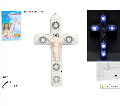 Croce votiva con luci - 5, led